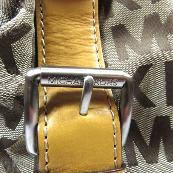 Michael Kors Heavy Leather and canvas handbag Zipper - Picture 11 of 13